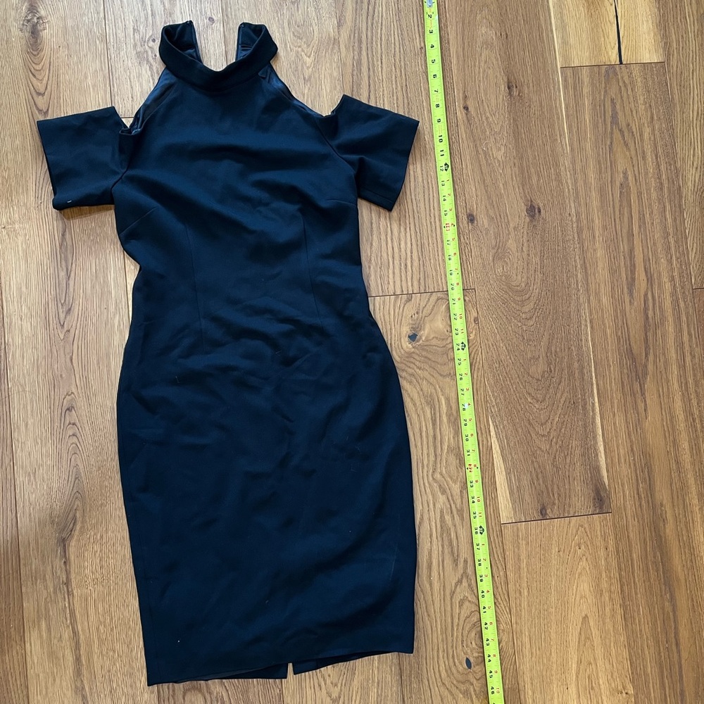 ASOS off the shoulder black midi dress